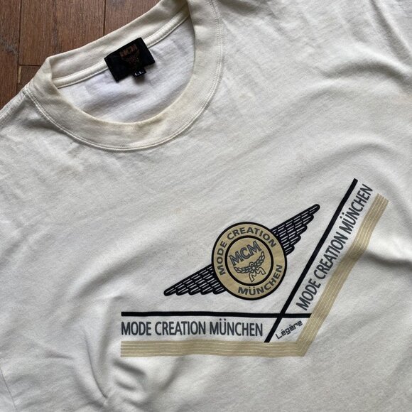 MCM Vintage Trashed Stained Graphic Tee Mens Size Large - Picture 2 of 7